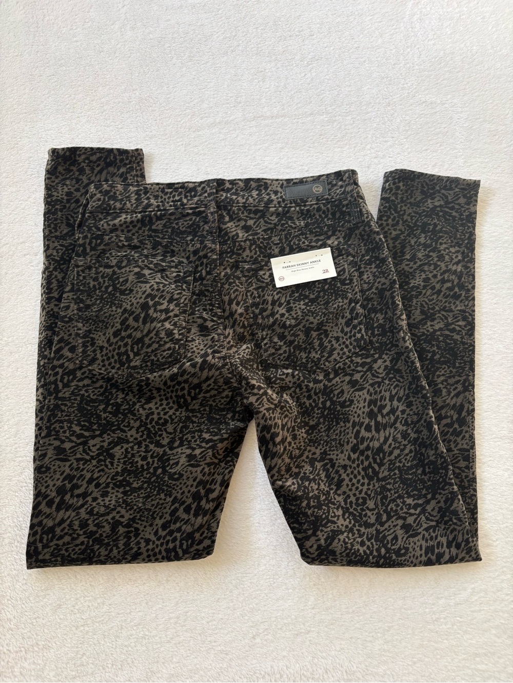 Ag Adriano Goldschmied Womens Leopard Print Skinny Jeans - Black/Gray